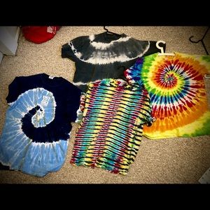 Lot of four fun tie-dye t-shirts